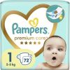 Pampers Premium Care Diapers 2-5kg size 1-NEWBORN, 72pcs