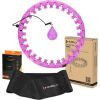 Komplekts HULA HOOP PLUS SIZE HHW12 VIOLET WITH WEIGHT HMS + WAIST SUPPORT BR163 BLACK