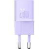 Mini wall charger Baseus GaN5 20W (purple)