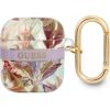 Guess TPU Flower Print Case for Airpods 1|2 Purple