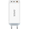 SAVIO LA-07 GaN 65W mains charger, USB, QC4.0+, PD 3.0, White