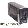 650VA / 390W  Line-Interactive UPS | Nepārtrauktās barošanas bloks | LED, 1x7Ah, izmēri 100*280*140