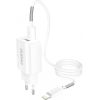 Wall charger Dudao A2EUL 2x USB with Lightning cable (white)
