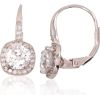 Серебряные серьги на английском замке #2202958(PRh-Gr)_CZ, Серебро 925°, родий (покрытие), Цирконы, 2.7 гр.