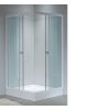 Dušas kabīne Gotland Eko 80x80x195cm, satīna, seklais (15cm) kvadrata paliktnis Dušas kabīnes