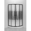 Dušas stūris GOTLAND Mosaic 900*900*195cm, zems paliktnis 13 cm, melnais profils, stikli ar dizainu