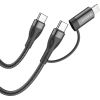 OEM Borofone Cable BX61 Source 2 in 1 - Type C to Type C + Lightning - PD 20W|60W 3A 1 metre black