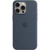 Apple iPhone 15 Pro Max Silicone Case with MagSafe Storm Blue