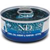 FARMINA N&D CAT OCEAN TUNA,COD,SHRIMP&PUMPKIN KITTEN 70g