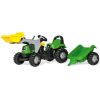 Rolly Toys pedāļu traktors ar piekabi un lāpstu, zaļš