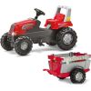 Rolly Toys Traktors ar pedāļiem un piekabi, sarkans