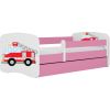 Gulta Babydreams - Ugunsdzēsēju mašīna, rozā, 180x80, ar atvilktni