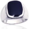Серебряное кольцо #2101866(POx-Bk)_ON, Серебро 925°, оксид (покрытие), Оникс, Размер: 20, 10.7 гр.