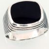 Серебряное кольцо #2101358(POx-Bk)_ON, Серебро 925°, оксид (покрытие), Оникс, Размер: 21, 10 гр.