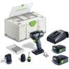 Urbjmašīna-skrūvgriezis Festool QUADRIVE TDC 18/4 5,0/4,0 I-Set;  18 V; 5,0 Ah + 4,0 Ah akum.