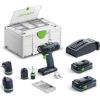 Urbjmašīna-skrūvgriezis Festool T 18+3 HPC 4,0 I-Set;  18 V; 2x4,0 Ah  akum.