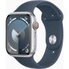 Apple Watch Series 9 GPS 45mm Silver Aluminium Case with Storm Blue Sport Band - M/L