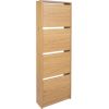 Shoe cabinet AALBORG 49x18xH160cm, oak