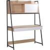Desk STUDY with self 124x54xH171cm, oak/white