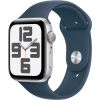 Apple Watch SE GPS 44mm Silver Aluminium Case with Storm Blue Sport Band - S/M