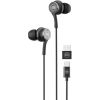 Maxell XC1 USB-C wired headphones with USB-A adapter black