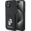Karl Lagerfeld Saffiano Cardslot Karl&Choupette Metal Pin Back Case Aizsargapvalks Priekš Apple iPhone 15