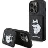 Karl Lagerfeld Saffiano Cardslots and Stand Monogram Choupette Защитный Чехол для Apple iPhone 15 Pro