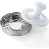 GEFU SPARK hamburger press Stainless steel, White Porcelain, Stainless steel