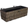 Puķu kaste balkonam WICKER 60x19xH18cm, tumði brûns