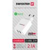 Swissten Smart Travel Charger Tīkla Lādētājs 2x USB 2.1A