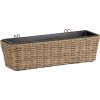 Balkona puíu kaste WICKER 61x19xH15cm, pîta no plastmasas, krâsa: bçðs