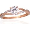 Золотое кольцо #1100911(Au-R+PRh-W)_CZ, Красное Золото 585°, родий (покрытие), Цирконы, Размер: 18.5, 1.65 гр.