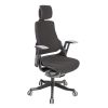 Darba krēsls WAU ar galvas balstu, 65xD49xH112-129cm, sēdvieta: audums, krāsa: melns