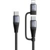 Cable Joyroom SA37-1T2 2in1 2C 1L, 60W, 1.2m black