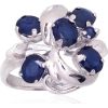 Серебряное кольцо #2101895(PRh-Gr)_SA, Серебро 925°, родий (покрытие), Сапфир (1,7Ct), Размер: 16.5, 3.5 гр.