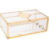 Glass box BERYL 20x12xH7,5cm, golden