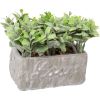 Artificial flower GREENLAND in pot grey stone