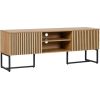 TV table HAMPTON 160x40xH60cm, melamine with oak bark