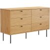 Kumode LINE 120x40xH75cm, melamīns ar ozola rakstu
