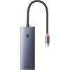 Hub 7in1 Baseus UltraJoy, USB-C - HDMI, 3xUSB 3.0, PD, SD/TF (grey)