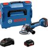 Leņķa slīpmašīna Bosch GWS 18V-10 P Professional; 18 V; 2x5,0 Ah akum.