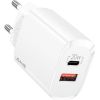 USAMS Ład. siec. 1xUSB-C+1xUSB T35 20W (only head) PD3.0 +QC3.0 Fast Charging biały|white CC121TC01 (US-CC121)