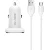 Car charger Borofone BZ12A QC3.0 USB + MicroUSB white