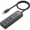 USB разветвитель Hoco HB25 Easy mix 4-in-1 converter Type-C to 1xUSB3.0+3xUSB2.0 черный