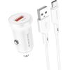 Car charger Borofone BZ18 Quick Charge 3.0 18W + Type-C white
