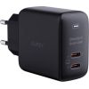 Wall Charger Aukey PA-B4T, 2xUSB-C, 45W (black)