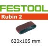 Festool Smilšpapīra lenta lenšu slīpmašīnai Rubin2; 105x620 mm; P80; 10 gab.
