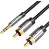 2xRCA cable (Cinch) jack to 3.5mm Vention BCFBF 1m (black)