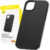 Phone Case for iPhone 15 ProMax Baseus Fauxther Series (Black)