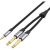 Cable mini jack 3.5 mm to 2x jack 6.5 mm Vention BARHG 1.5m (grey)